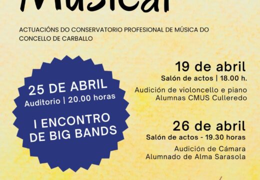 Chega o “Abril musical” do Conservatorio Profesional de Música do Concello de Carballo!